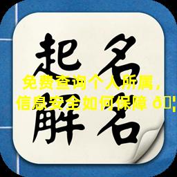 免费查询个人所属，信息安全如何保障 🦉
